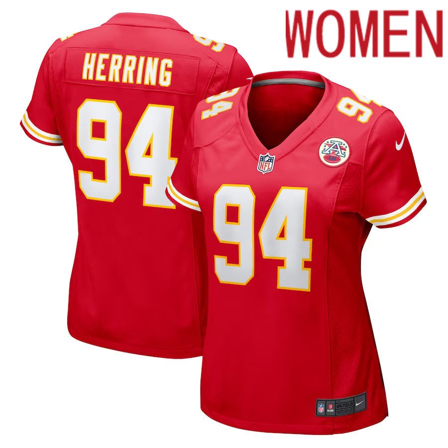 Women Kansas City Chiefs 94 Malik Herring Nike Red Team Game Player NFL Jersey